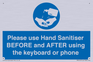 Please use Hand Sanitiser BEFORE and AFTER using the keyboard or phone